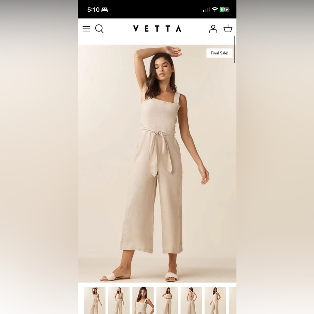 VETTA Linen 2 Piece apron jumpsuit discontinued sz 12 reversible